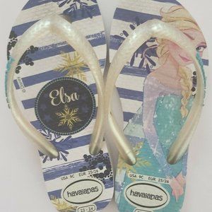 havaianas Frozen Elsa Disney flip flops Girls 9